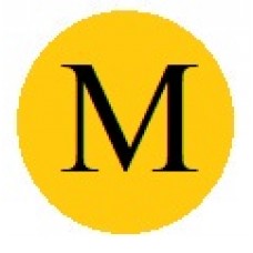 Бусины с буквами золотистые M